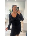 Blusa encaje negra