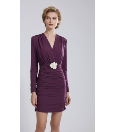 Vestido corto licra oro granate