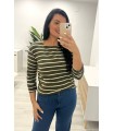 Camiseta tipo sudadera rallas verde