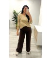 Pantalón con cinturón marrón