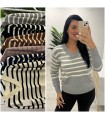 Jersey rallas cuello pico