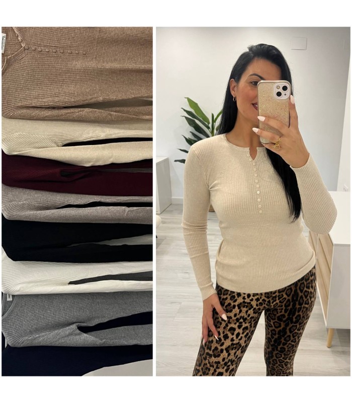 Jersey pegado botones