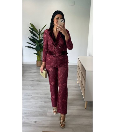 Traje chaqueta Indara granate