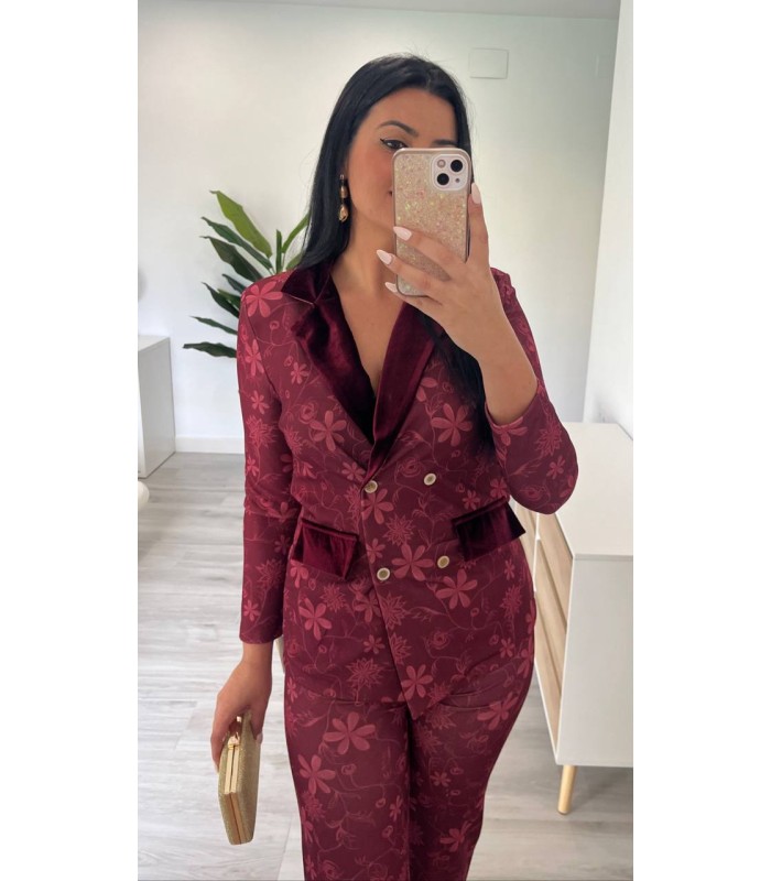 Traje chaqueta Indara granate