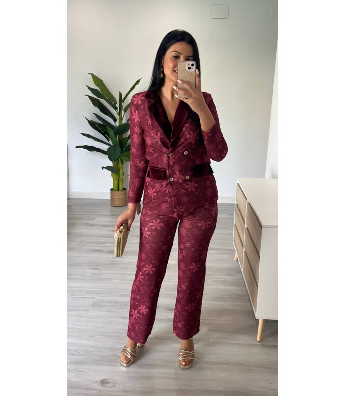 Traje chaqueta Indara granate