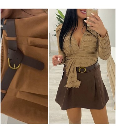 Falda pantalón con cinturón