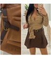 Falda pantalón con cinturón