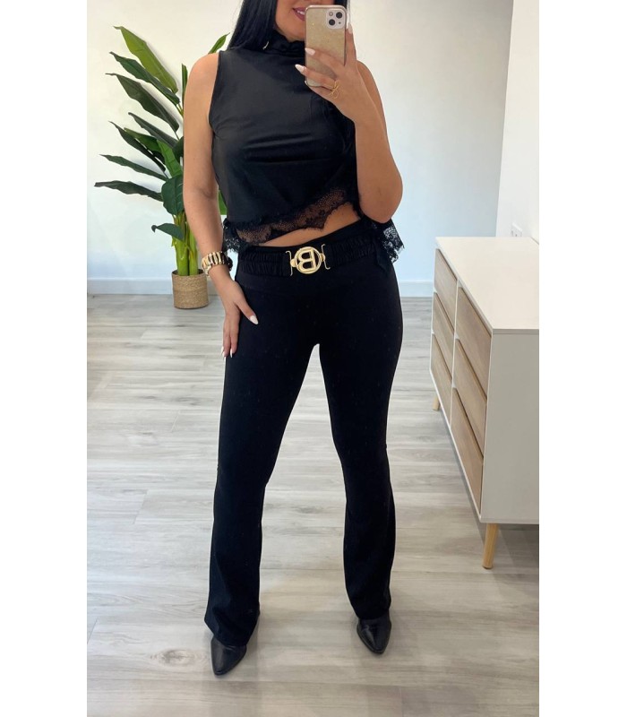 Pantalón licra B acampanado