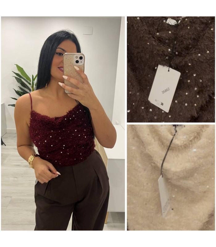 Top pelitos lentejuelas