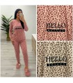 Pijama animal print algodón felpado