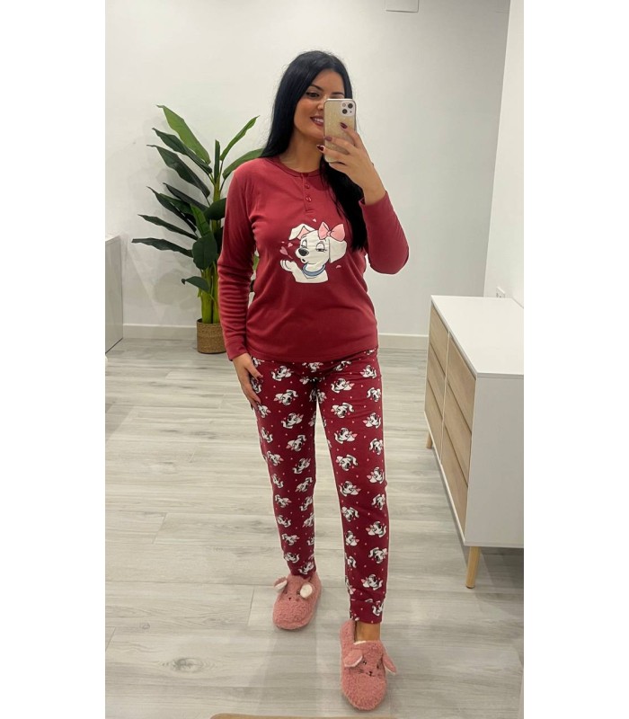 Pijama perrito dálmata algodón felpado