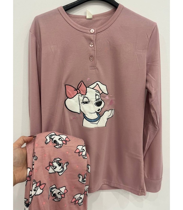 Pijama perrito dálmata algodón felpado