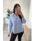 Camisa rallas celeste Nisa