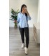 Camisa rallas celeste Nisa