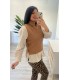 Chaleco punto botones camel