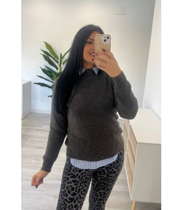Jersey basic gris oscuro