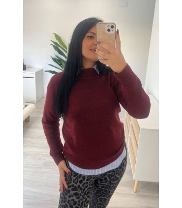 Jersey basic burdeos