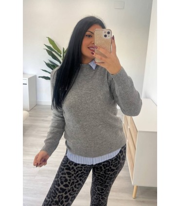 Jersey basic gris claro