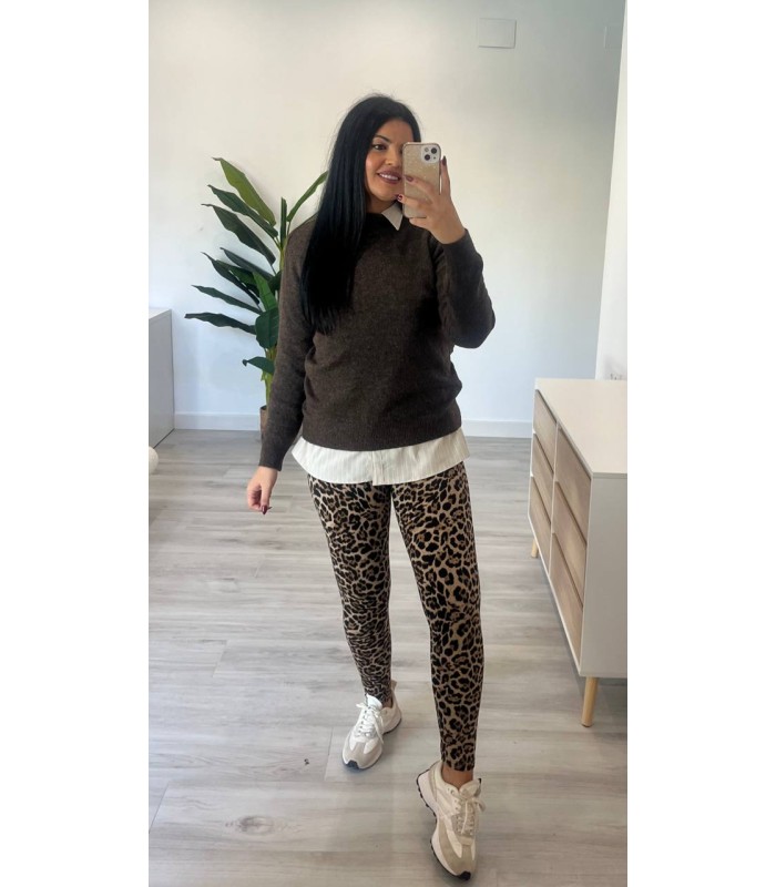 Jersey basic marrón