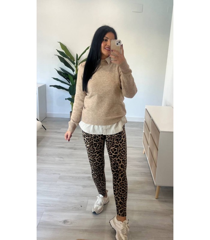 Jersey basic camel claro