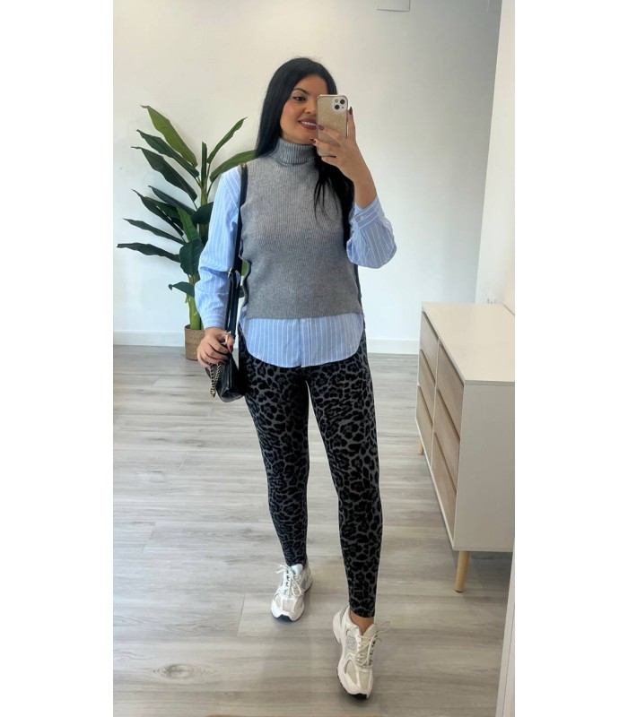 Malla licra animal print felpada