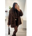 Abrigo pelo marrón