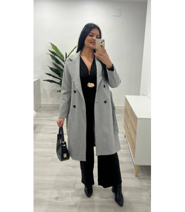 Abrigo largo paño gris
