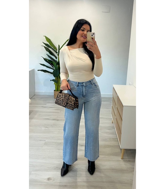 Pantalón vaquero perlitas