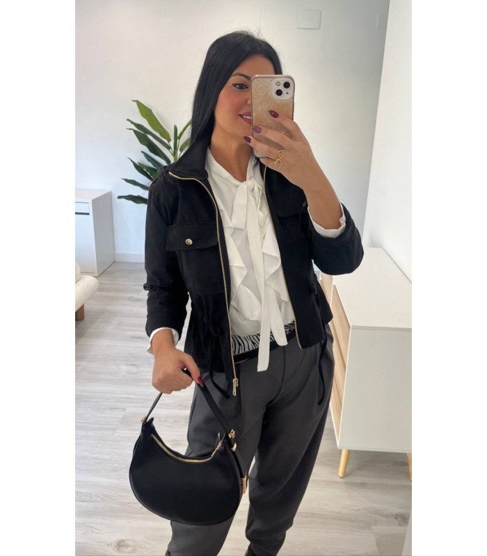 Chaqueta paño London negra