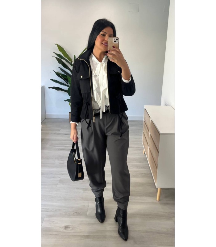 Chaqueta paño London negra