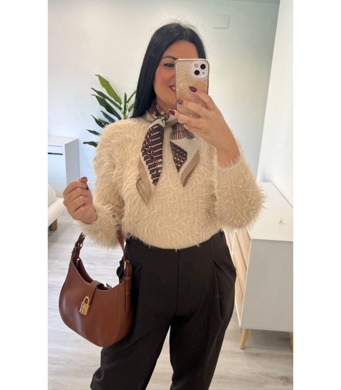 Jersey peluche camel