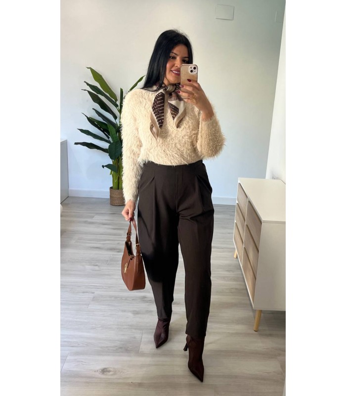 Jersey peluche camel