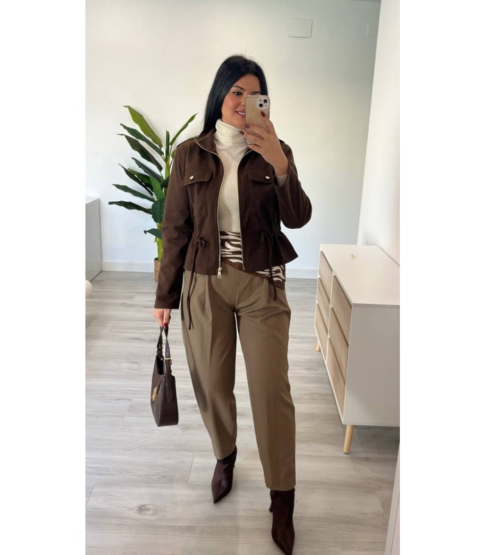 Chaqueta paño London marron