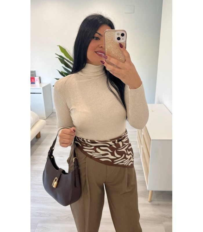 Pañuelo animal print marron