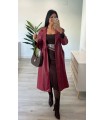 Gabardina poli piel burdeos