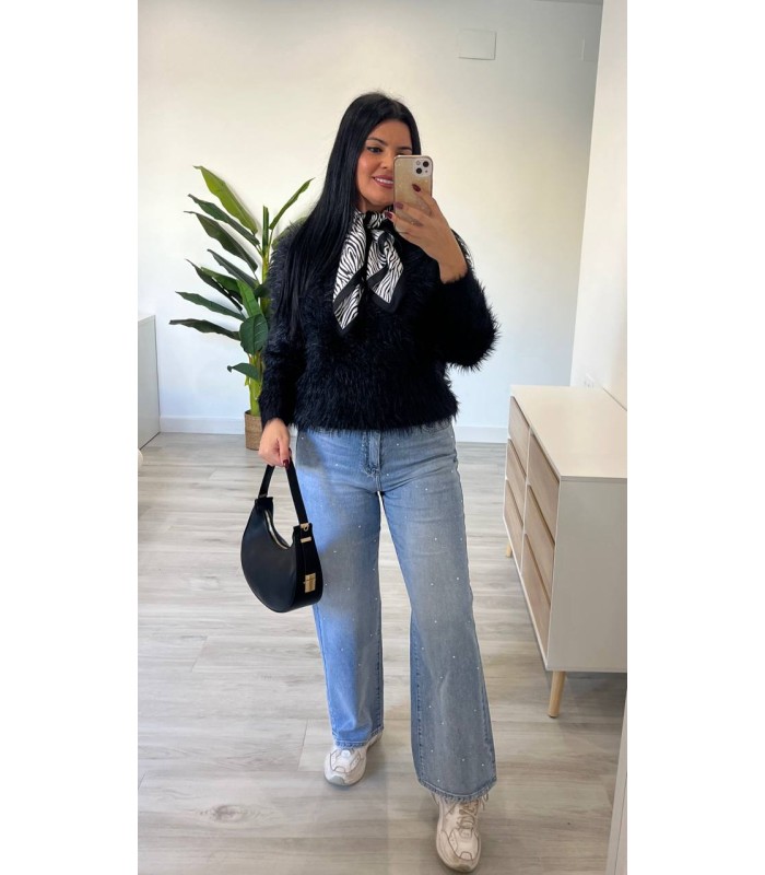 Jersey peluche negro