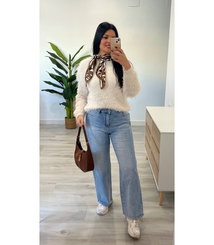 Jersey peluche crudo