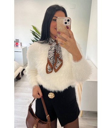 Pañuelo zebra marron negro