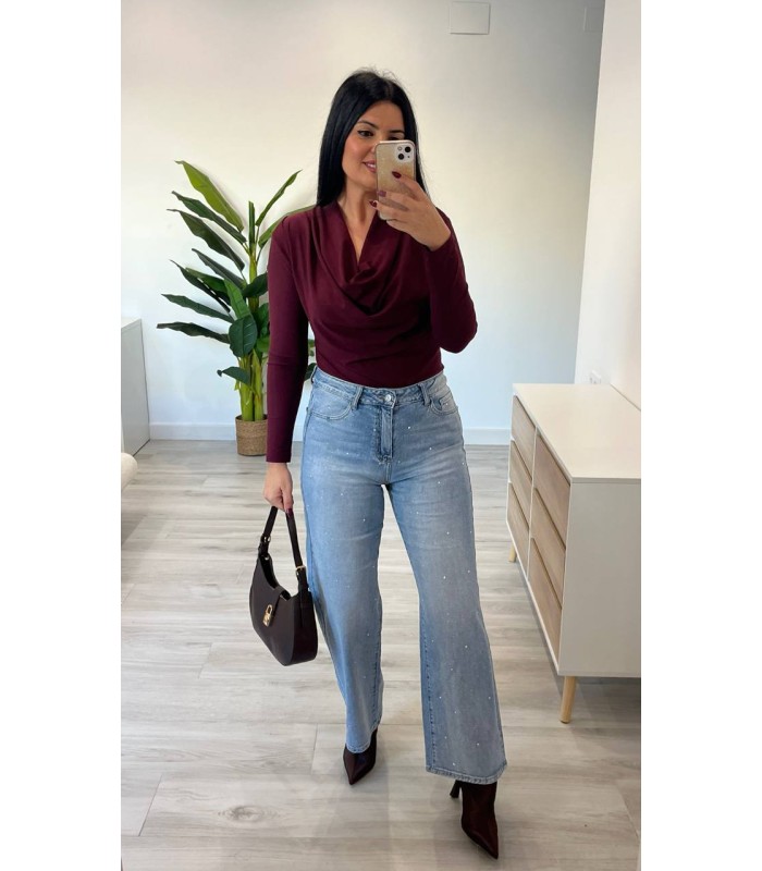 Blusa licra burdeos