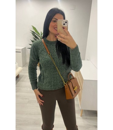 Jersey chenilla basic verde