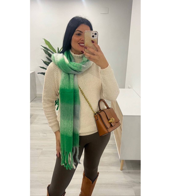 Pasmina cuadros verde