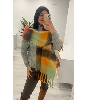 Pasmina cuadros mostaza