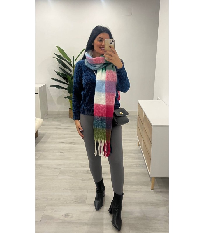 Jersey chenilla basic azul