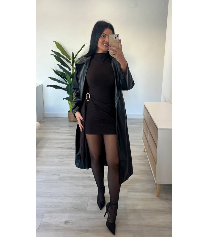 Vestido corto evilla marrón