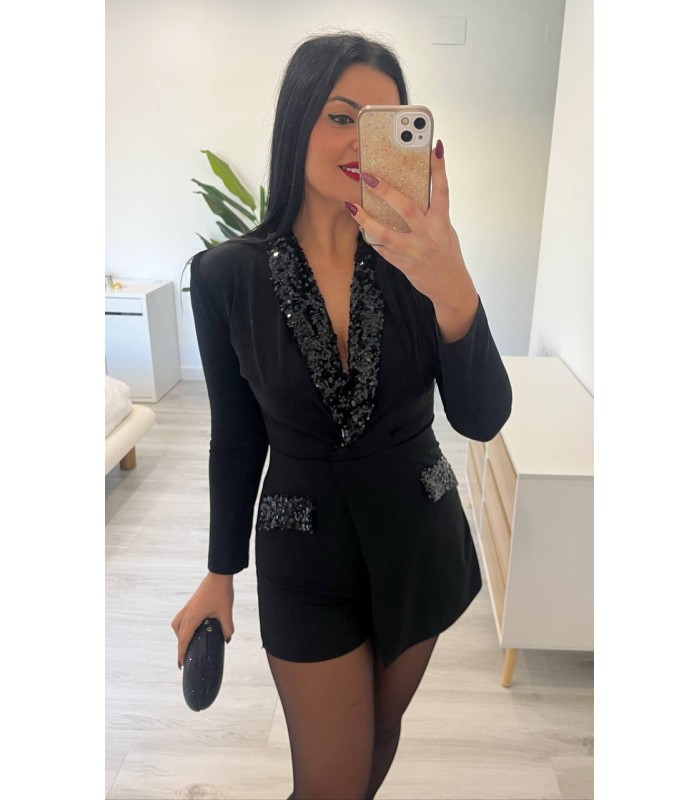 Mono lentejuelas negro