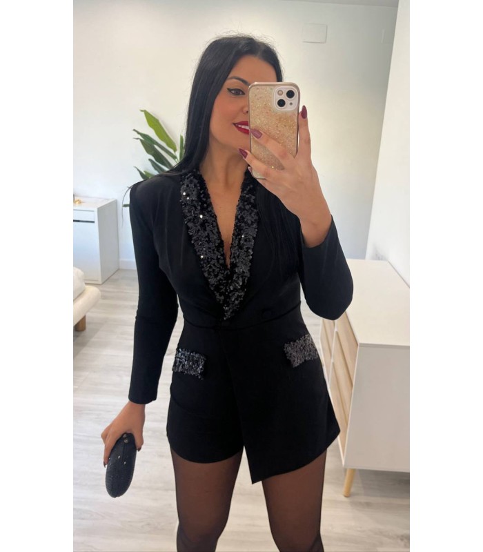 Mono lentejuelas negro