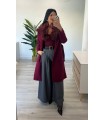 Abrigo largo paño burdeos