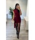 Vestido corto evilla burdeos
