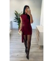 Vestido corto evilla burdeos