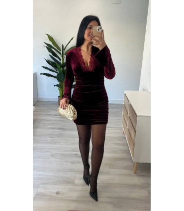 Vestido Génova granate